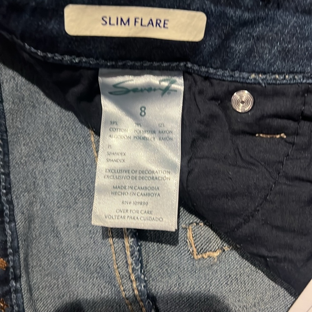 Seven and seven felicity Slim flare, high-rise jeans, blue color, new - Picture 6 of 11